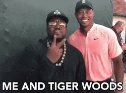 Tiger Woods Posing With Fan GIF