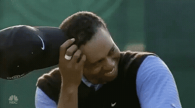 Tiger Woods Wearing Hat Vest Says She Said Yes GIF