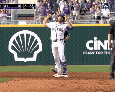 Tigers Baseball Player On Base GIF