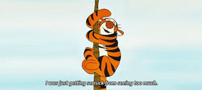 Tigger Climbing Tree Saying I Was Just Getting Seasick GIF