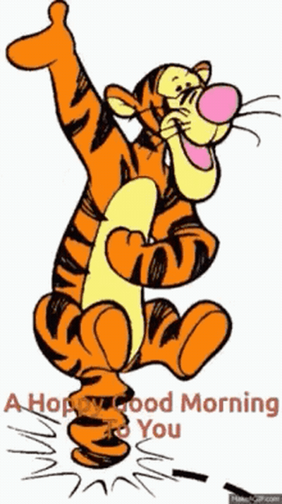 Tigger From Winnie The Pooh Is Giving A Thumbs Up And Saying A Happy Good Morning To You GIF