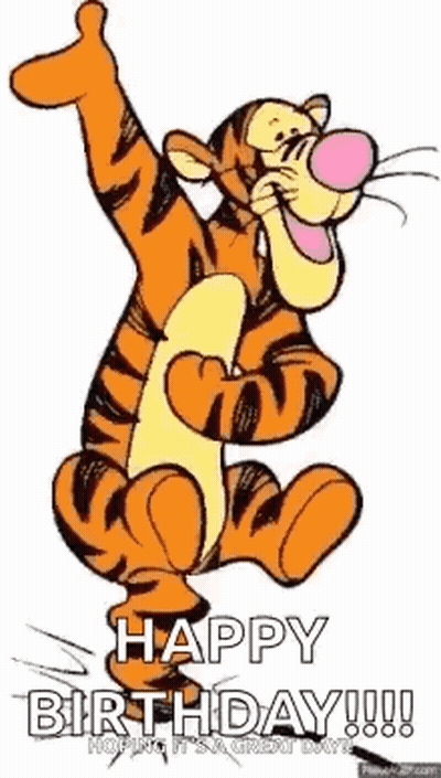Tigger From Winnie The Pooh Is Giving A Thumbs Up And Saying `` Happy Birthday ! '' GIF