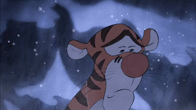Tigger From Winnie The Pooh Is In The Snow GIF