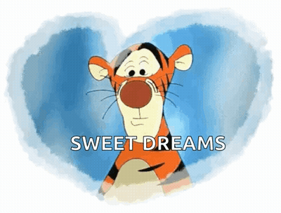 Tigger From Winnie The Pooh Is Standing In A Heart And Says Sweet Dreams . GIF