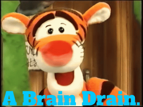 Tigger Says A Brain Drain In Blue GIF