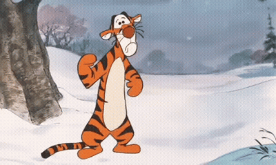 Tigger Standing In Snow GIF