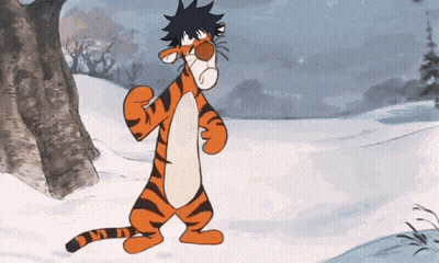 Tigger Walking In Snow GIF