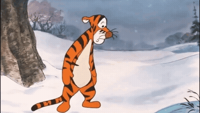 Tigger Walking In Snow GIF