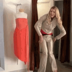 Tight Dress Fitting White Chicks Can't Move GIF