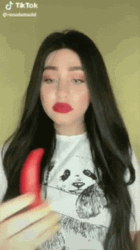 Tiktok Girl Eating Chili GIF