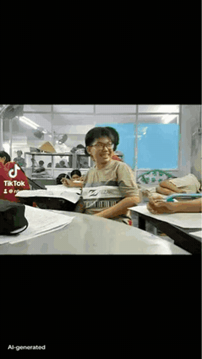 TikTok Man Sitting At Table With Papers GIF