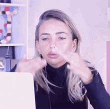 Tiktok Personality Junia Gabriela Rubbing Face  GIF