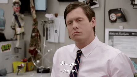 Tilting Head Ahem Workaholics GIF