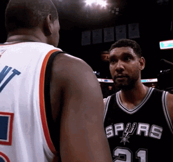 Tim Duncan Kevin Durant Hug GIF