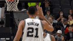 Tim Duncan Spurs High Five GIF