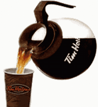 Tim Hortons Coffee Being Poured Into Paper Cup GIF