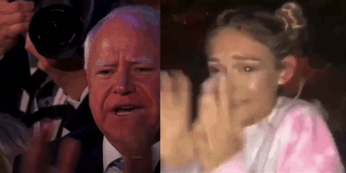 Tim Walz And Girl Clapping GIF