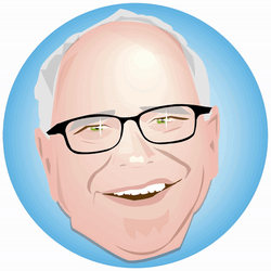Tim Walz Face Badge GIF