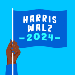 Tim Walz Harris Blue Flag GIF