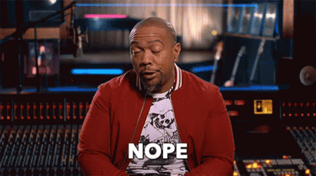 Timbaland Shaking His Head Nope GIF