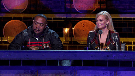 Timbaland Sitting Beside Emma Bunton Boy Band GIF