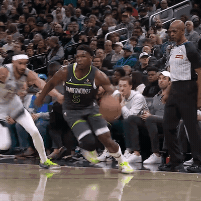 Timberwolves Player Number 5 Dribbling Ball GIF