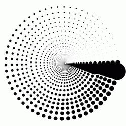 Time Is A Flat Circle Halftone Hexagon Logo GIF