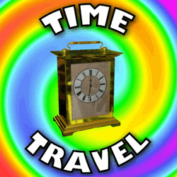 Time Travel Grandfather Clock Rainbow Wormhole GIF