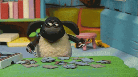 Timmy Playing With Jigsaw Puzzle Shaun The Sheep GIF