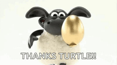 Timmy Sheep Holding Gold Egg GIF