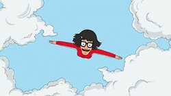 Tina Belcher Flying Bob's Burger GIF