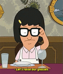 Tina Bobs Burgers Raise Glasses GIF
