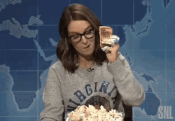Tina Fey Eating Cake GIF