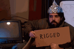 Tinfoil Hat Rigged Placard GIF