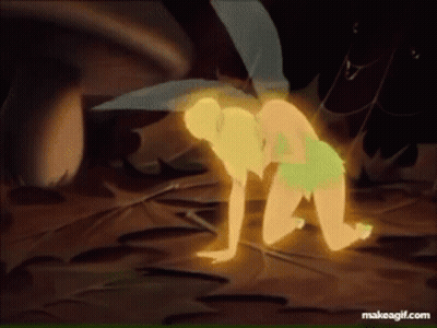 Tinkerbell Crawling With Glowing Light GIF