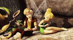 Tinkerbell Flirting With A Fairy Man GIF