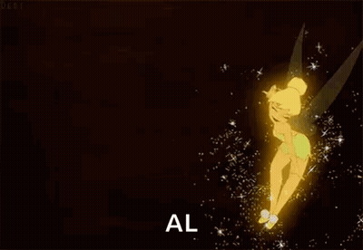 Tinkerbell Flying Through Stars GIF
