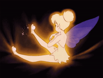 Tinkerbell Flying With Light From Feet GIF