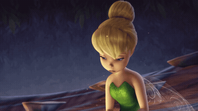 Tinkerbell From Disney 'S Tinkerbell Is Looking Down With A Sad Look On Her Face GIF
