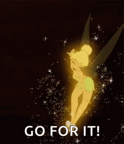 Tinkerbell Glowing In Dark Saying Go For It GIF