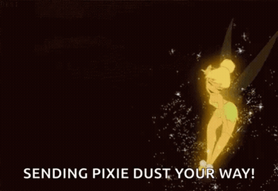 Tinkerbell Is Sending Pixie Dust Your Way With A Black Background . GIF