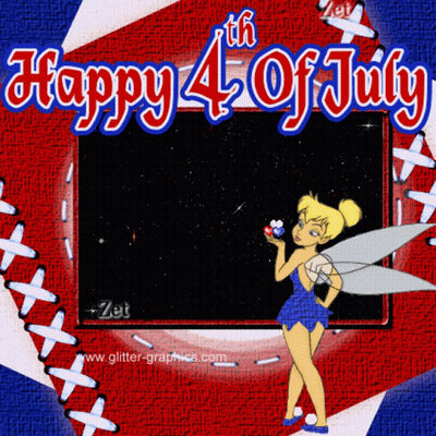 Tinkerbell Red White Blue Balloon Happy 4Th July GIF