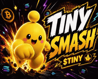 Tiny Smash Advertisement With Yellow Character GIF