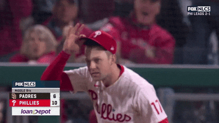 Tip Hat Baseball Rhys Hoskins  GIF