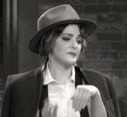 Tip Of The Hat Lady Black And White GIF