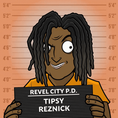 Tipsy Reznick Holding Mug Shot GIF
