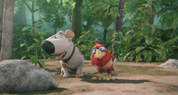 Tired Angry Birds Red Walking Away  GIF