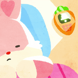 Tired Bunny With Carrot Alarm Clock GIF