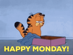 Tired Garfield Happy Monday GIF