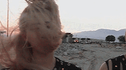 Tired Girl On Windy Day GIF